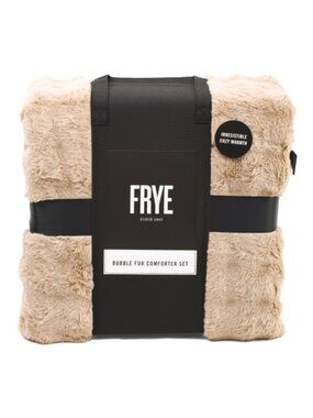 FRYE bubble faux fur comforter set